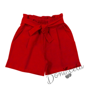 Къси панталони в червено за момиче 946464 1