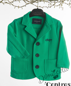 Детско сако за момче в зелено с джобчета Contrast 2