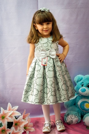 Официална детска рокля в сребристо без ръкави Лин