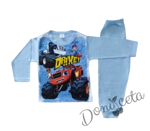 Детска пижама с коли в синьо 982789