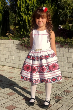Детска рокля без ръкав с фолклорни/етно мотиви тип народна носия 