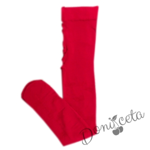 Детски фигурален чорапогащник  в червено 60 ден
