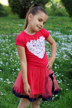 Summer children's dress in with a heart