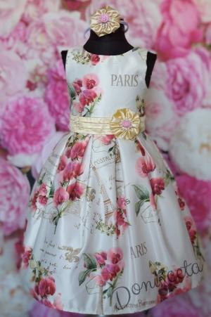 Официална детска рокля на цветя без ръкав 240П 2