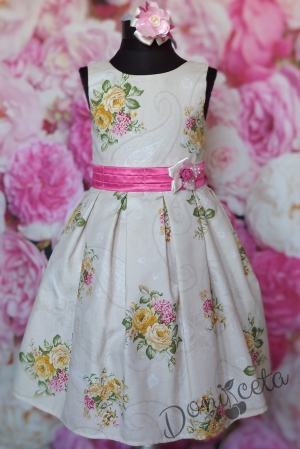 Детска официална рокля без ръкав на цветя 240ЦЕ 1