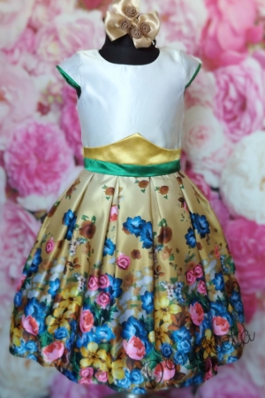Официална детска рокля  с  цветя 247З