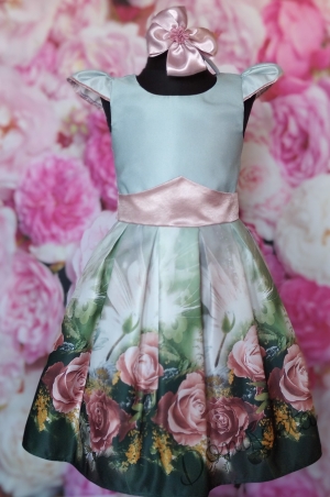 Официална детска рокля  с  цветя 247К 1