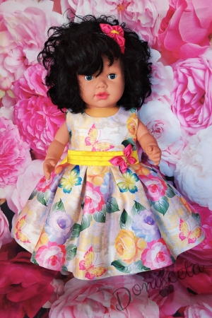 Официална детска рокля без ръкав на цветя 250П 1