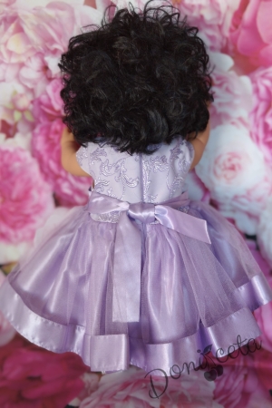 Официална детска рокля в лилаво с коланче 252Л 2