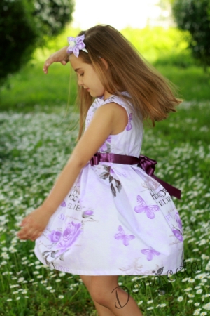 Лятна рокля  Ваня в лилаво на цветя