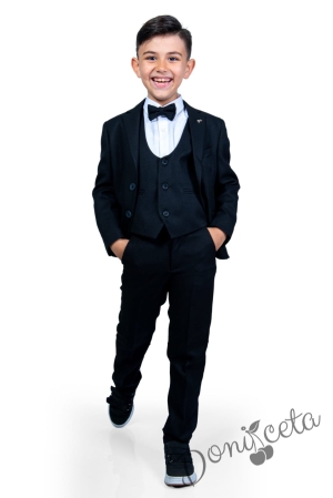 Официален детски костюм за момче от 5 части със сако в черно 3456615 2