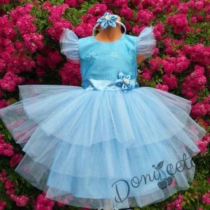Официална детска рокля в синьо със звезди 288-299 СС 1