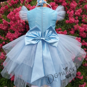 Официална детска рокля в синьо със звезди 288-299 СС 2