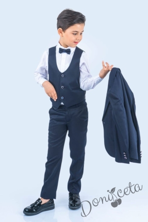 Официален детски костюм за момче от 5 части в синьо 438454