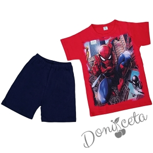 Детска пижама с къс ръкав за момче  в червено с Спайдърмен 1