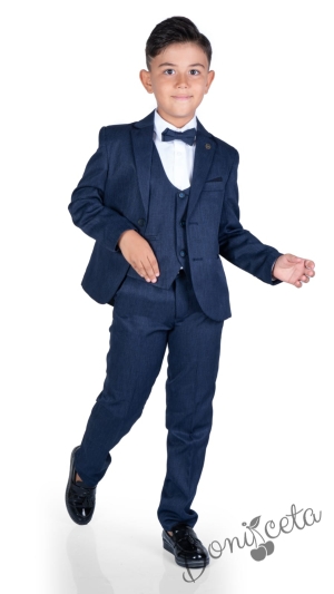 Официален костюм за момче със сако в тъмносиньо 1