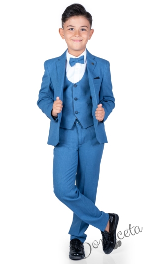 Официален костюм за момче със сако в синьо 1