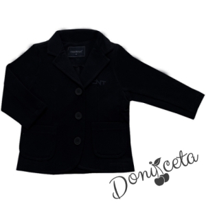 Комплект от 3 части за момче - панталон и сако в черно Contrast, риза с дълъг ръкав в бяло 3