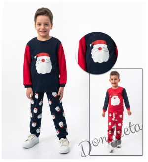 Коледна пижама за момче в тъмносиньо с Дядо Коледа 56768780062