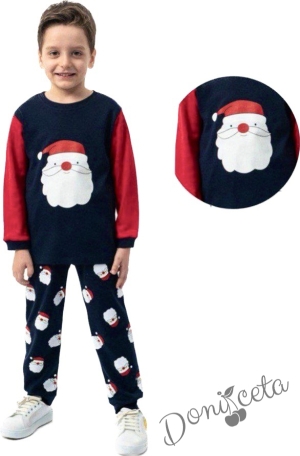 Коледна пижама за момче в тъмносиньо с Дядо Коледа 5676878006