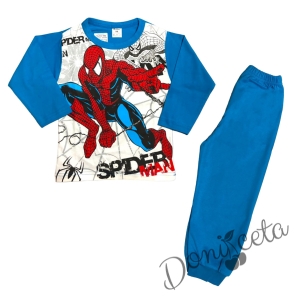 Детска пижама със Спайдърмен за момче в синьо 2
