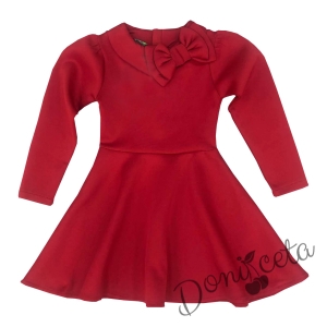 Детска рокля в червено с дълъг ръкав Антоанет 1
