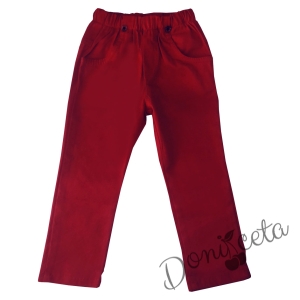 Бебешки панталон в червено за момче  1