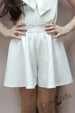 Пола-панталон за момиче в бяло с ластик 1
