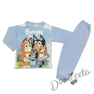 Детска пижама за момче в синьо с Блуи