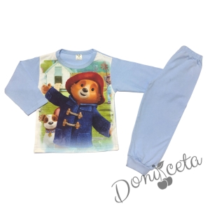Детска пижама за момче в синьо с мечето Ппадингтън