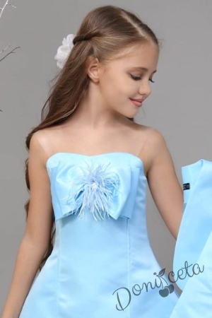 Официална детска рокля в светлосиньо с болеро Марая  2