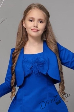 Официална детска рокля в тъмносиньо с болеро Марая 3