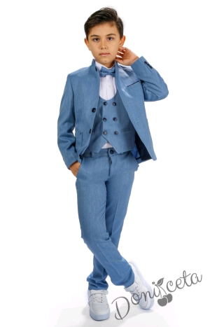 Официален костюм за момче със сако в синьо 77007782821