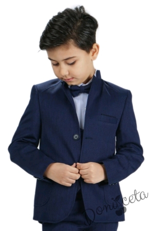 Официален костюм за момче със сако в тъмносиньо 33443344443 2