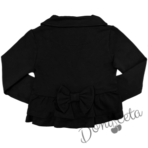 Комплект за момиче от 3 части- сако и панталони в черно и блуза в бяло 5