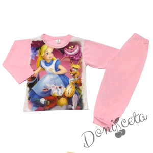 Детска пижама за момиче в розово с Алиса