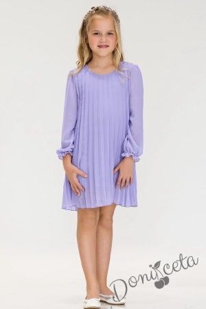Официална/ежедневна детска рокля в лилаво солей Contrast