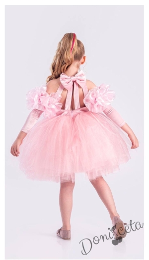 Официална детска рокля с тюл в розово Лорен
