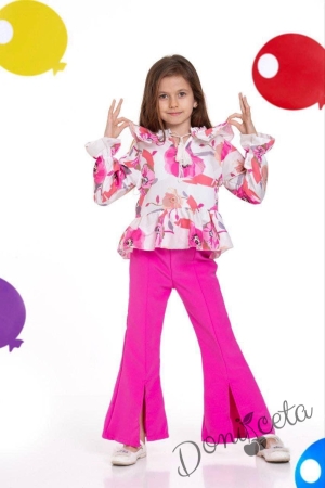 Комплект за момиче от 2 части- блуза и панталон в циклама Фредерика 1