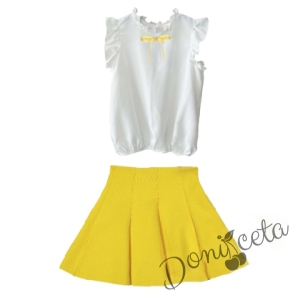 Комплект от пола в жълто и риза Contrast с жълта панделка 1