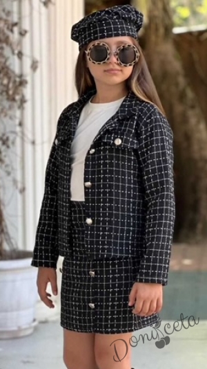 Set of a skirt and a jacket in red