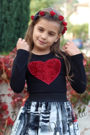 Children's long sleeve t-shirt with red heart